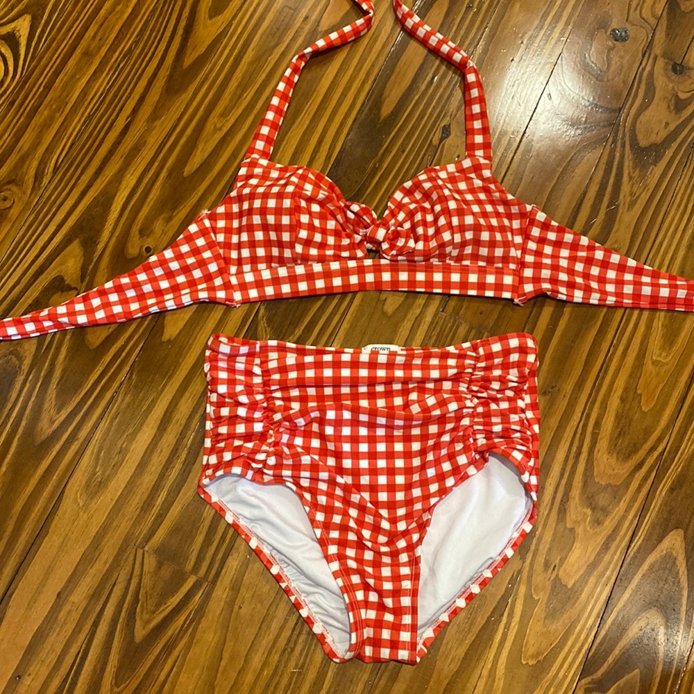 Red Gingham Crown and Ivy Bikini small top medium bottom